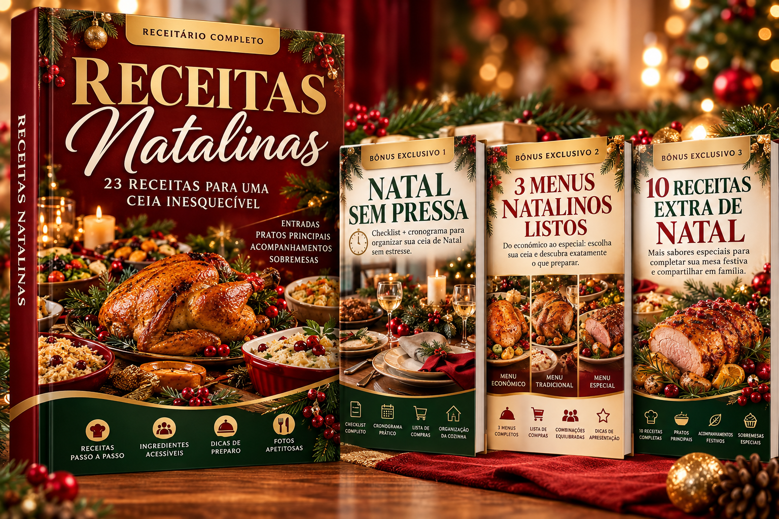 Kit de Recetas Navideñas con el recetario y tres bonos